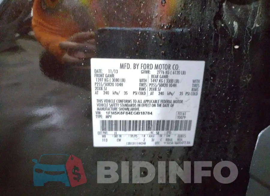 1FM5K8F84EGB18784 Photo# 13