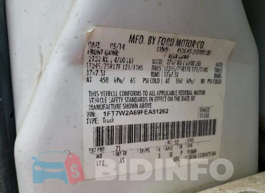 1FT7W2A69FEA51262 Photo# 12
