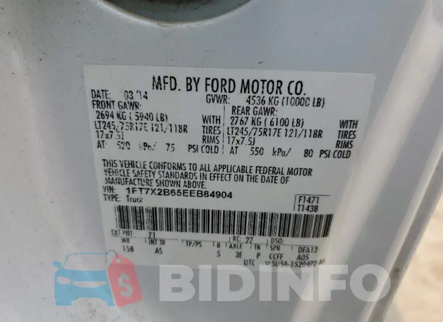 1FT7X2B65EEB84904 Photo# 13