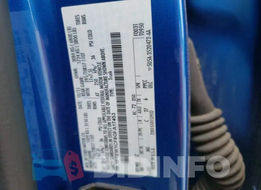 1FTEW1CF8GFA17453 Photo# 12