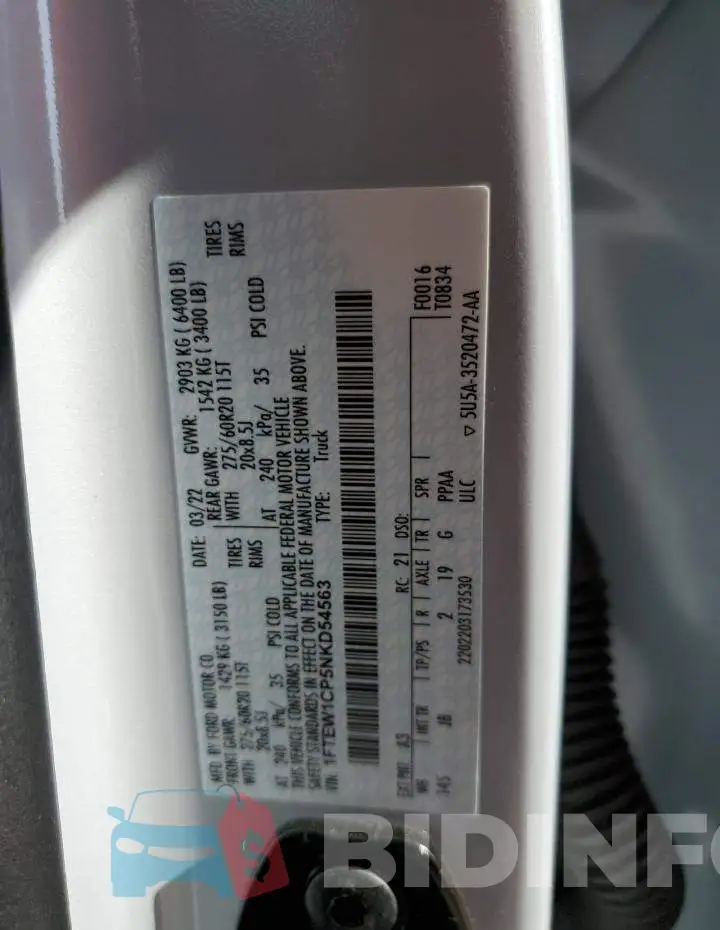 1FTEW1CP5NKD54563 Photo# 13