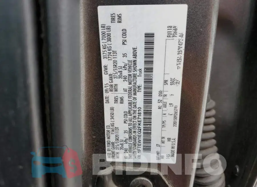 1FTEW1EG2FKE71810 Photo# 12