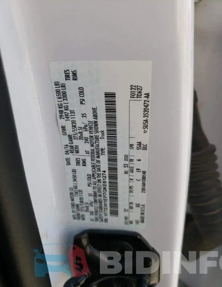 1FTEW1EP7GKE61274 Photo# 12