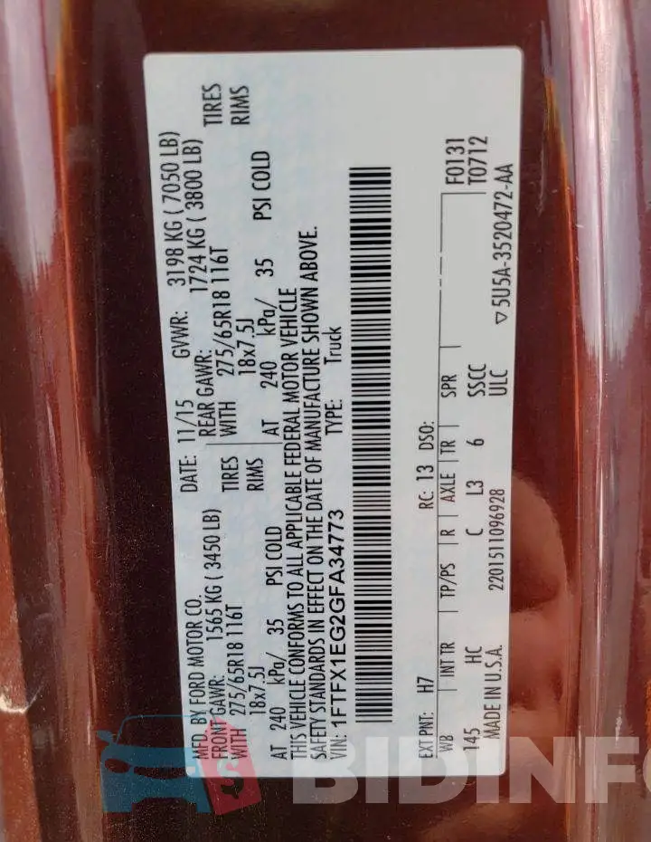 1FTFX1EG2GFA34773 Photo# 12