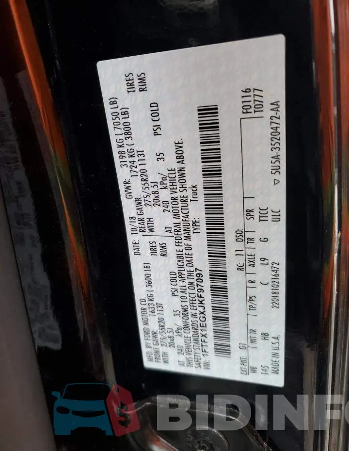 1FTFX1EGXJKF97097 Photo# 12
