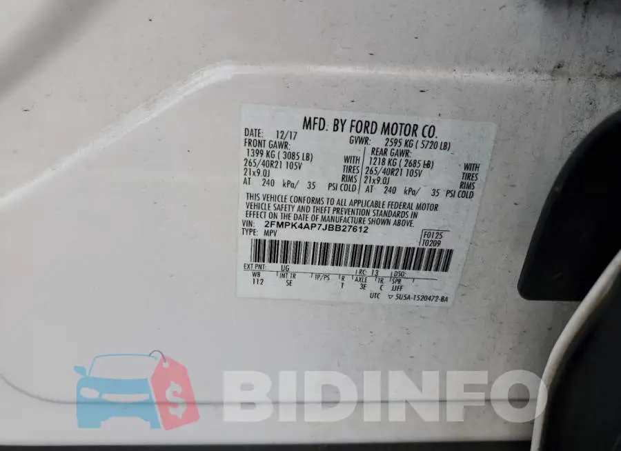 2FMPK4AP7JBB27612 Photo# 13