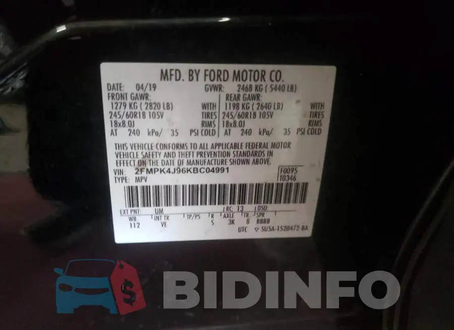 2FMPK4J96KBC04991 Photo# 14