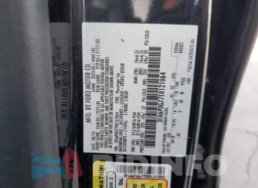 3FA6P0G77ER121064 Photo# 12