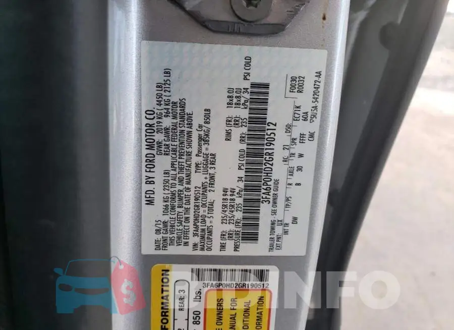 3FA6P0HD2GR190512 Photo# 12