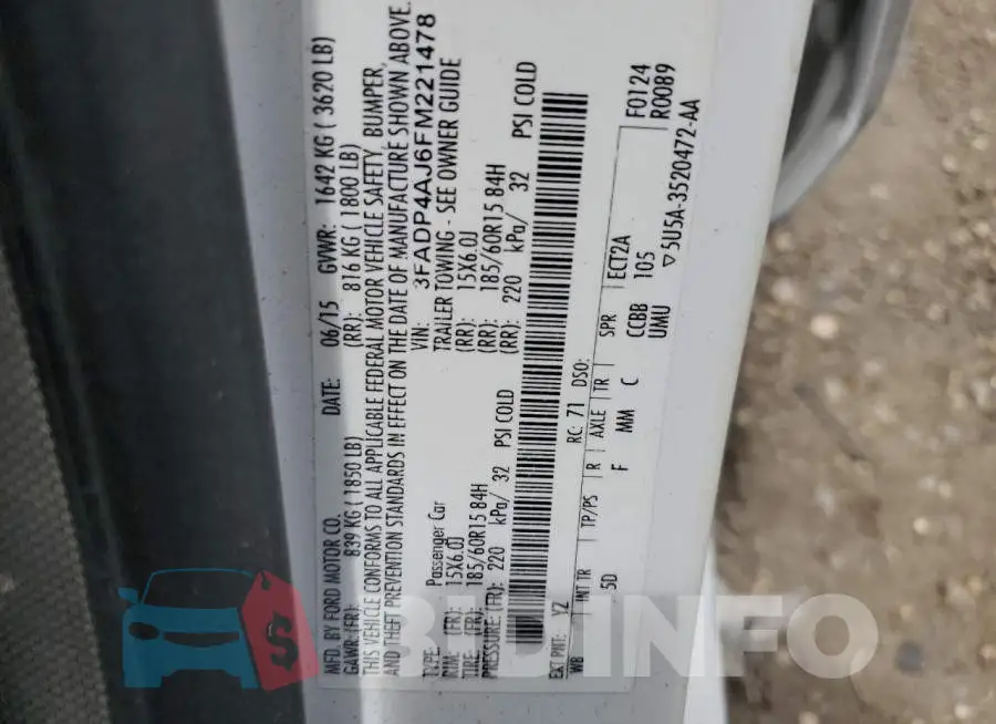 3FADP4AJ6FM221478 Photo# 12
