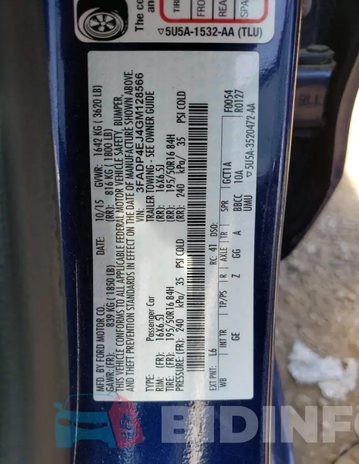 3FADP4EJ4GM128566 Photo# 13