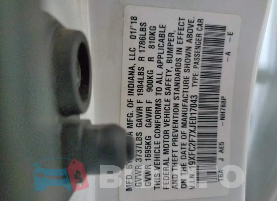 19XFC2F7XJE017043 Photo# 12