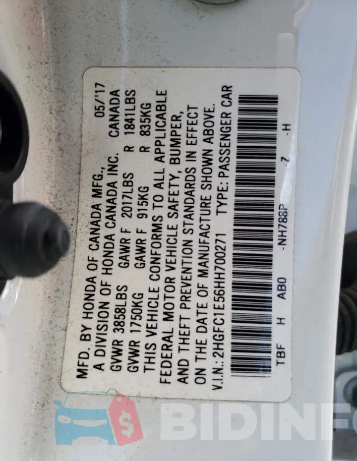 2HGFC1E56HH700271 Photo# 12