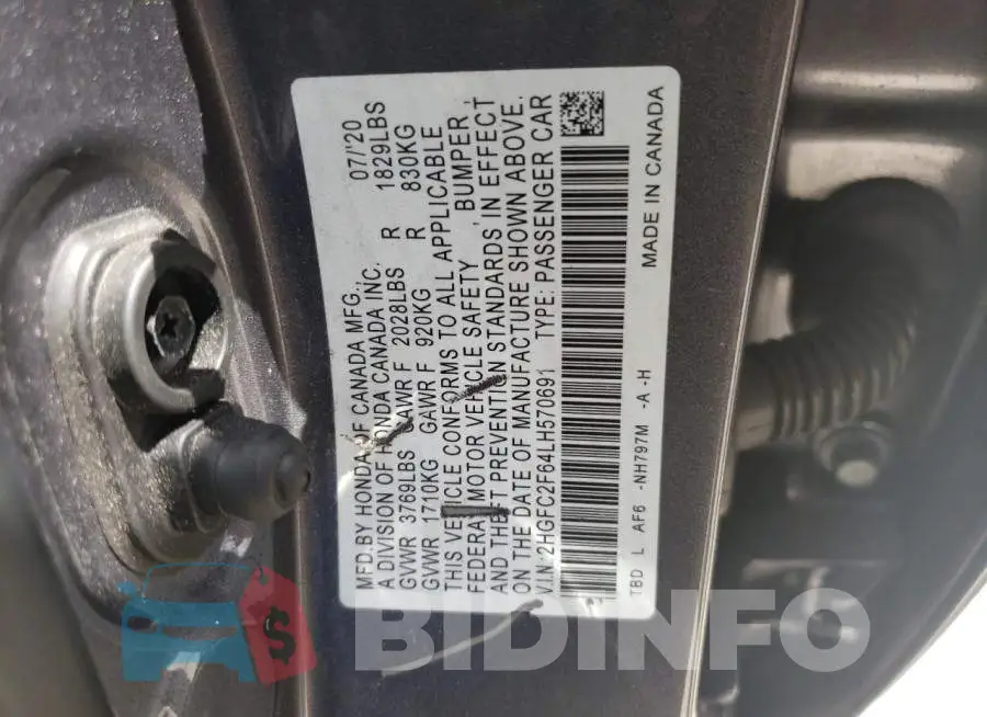 2HGFC2F64LH570691 Photo# 12