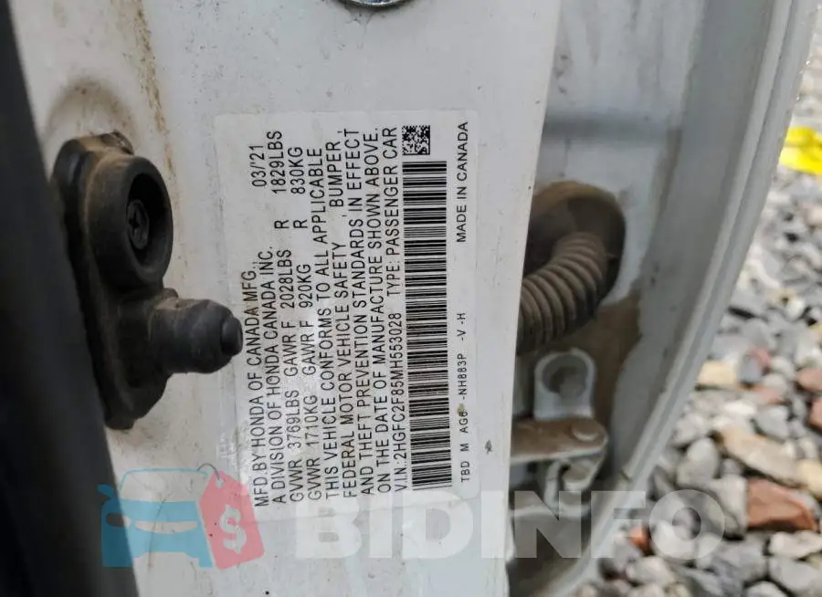 2HGFC2F85MH553028 Photo# 12