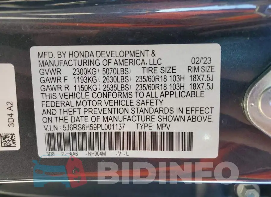 5J6RS6H59PL001137 Photo# 12