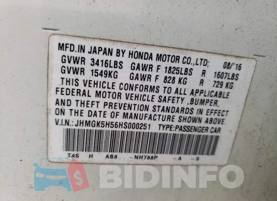JHMGK5H56HS000251 Photo# 12