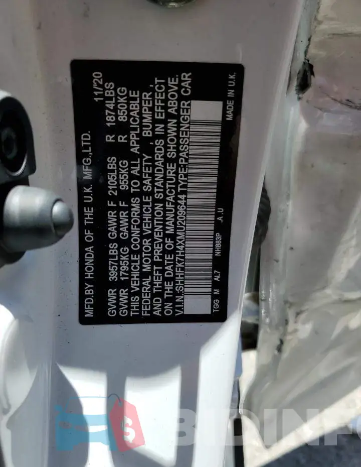 SHHFK7H4XMU209644 Photo# 12
