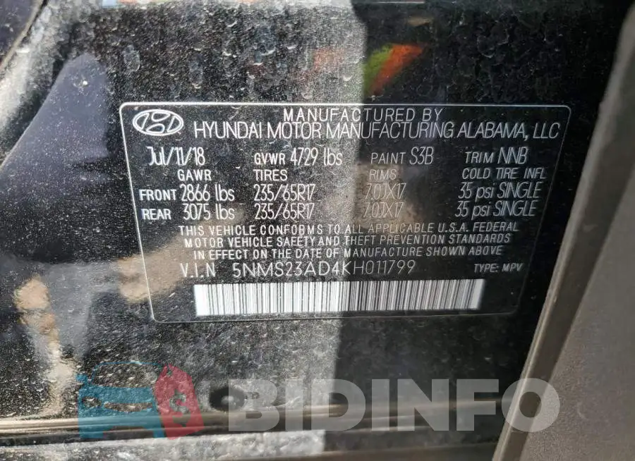 5NMS23AD4KH011799 Photo# 12