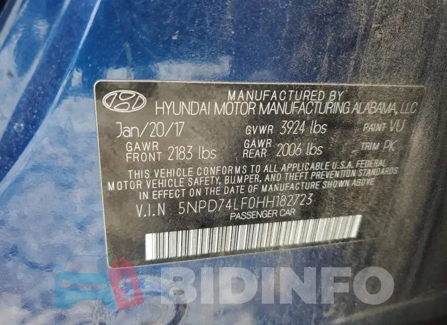 5NPD74LF0HH182723 Photo# 12