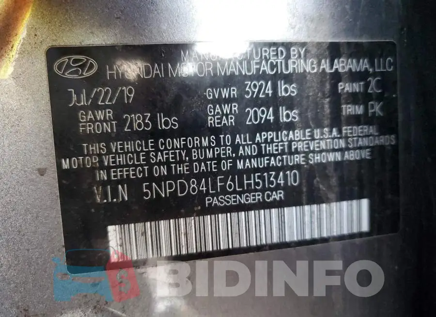 5NPD84LF6LH513410 Photo# 12