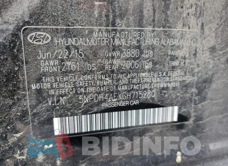 5NPDH4AEXGH715280 Photo# 12