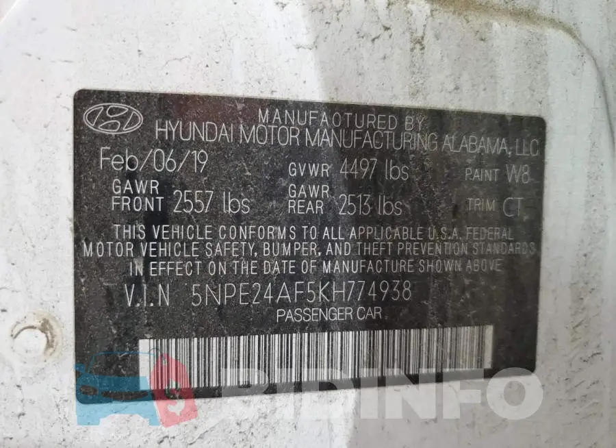 5NPE24AF5KH774938 Photo# 13