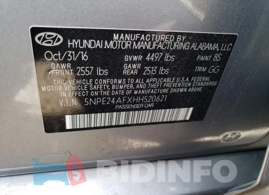 5NPE24AFXHH520621 Photo# 12