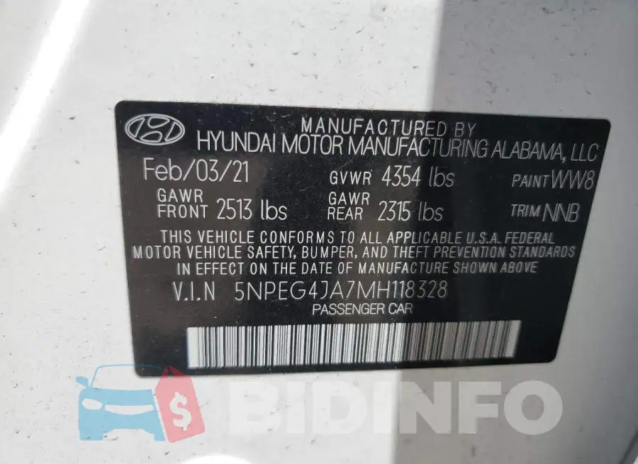 5NPEG4JA7MH118328 Photo# 12