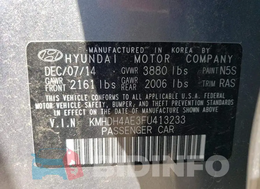 KMHDH4AE3FU413233 Photo# 12