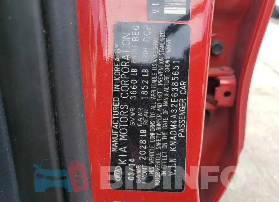 KNADM4A32E6385651 Photo# 12