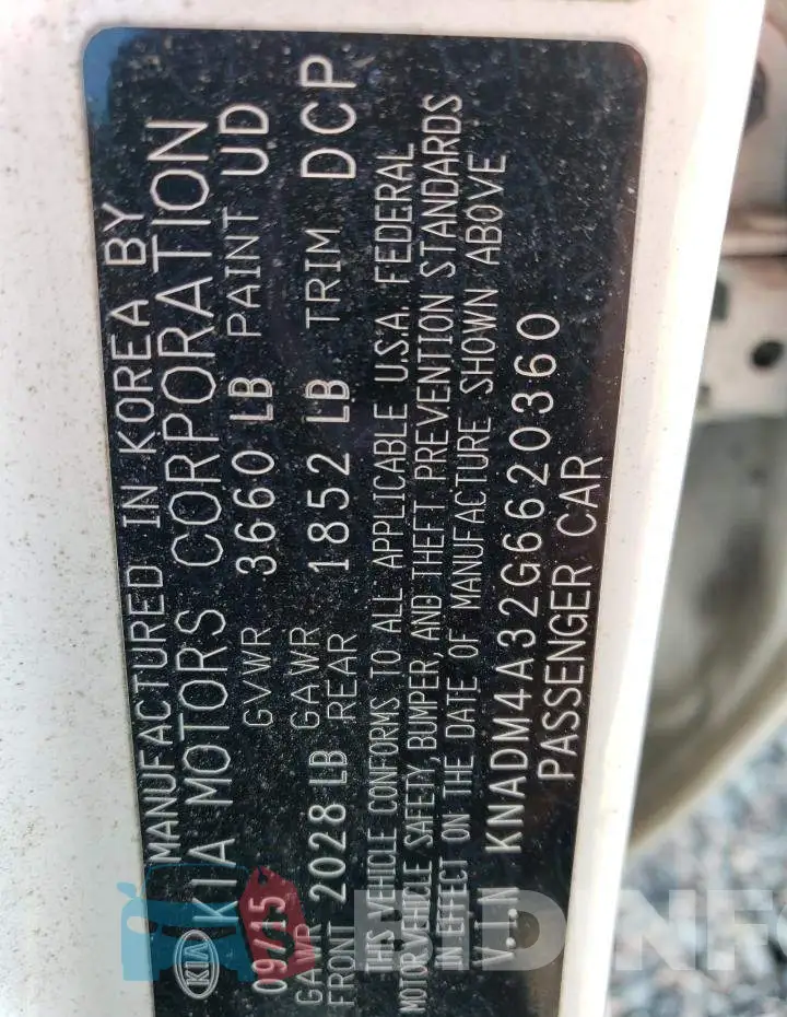 KNADM4A32G6620360 Photo# 12