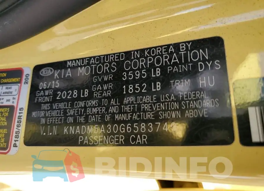 KNADM5A30G6583749 Photo# 12