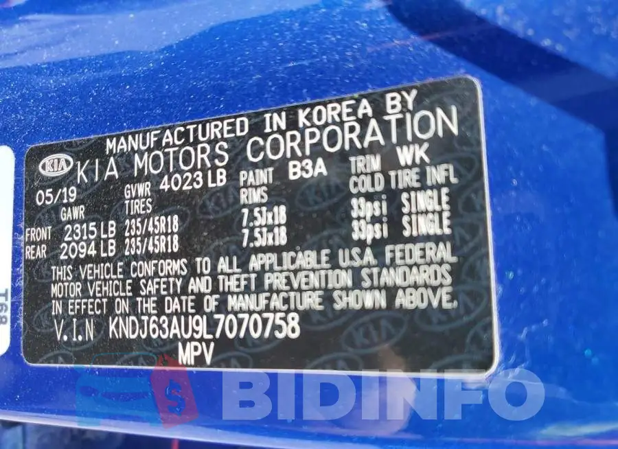 KNDJ63AU9L7070758 Photo# 13