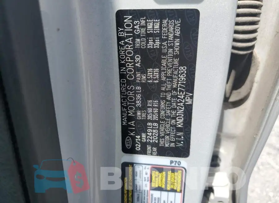 KNDJN2A24E7719638 Photo# 12