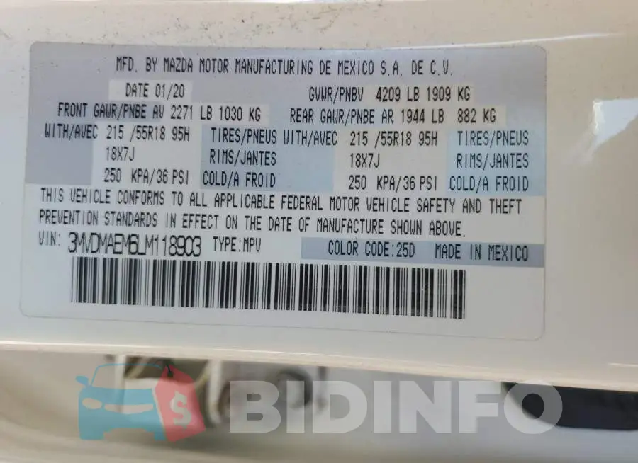 3MVDMAEM6LM118903 Photo# 12