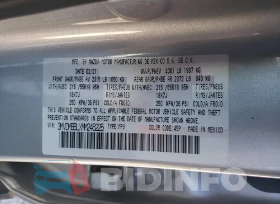 3MVDMBBLXMM246225 Photo# 13