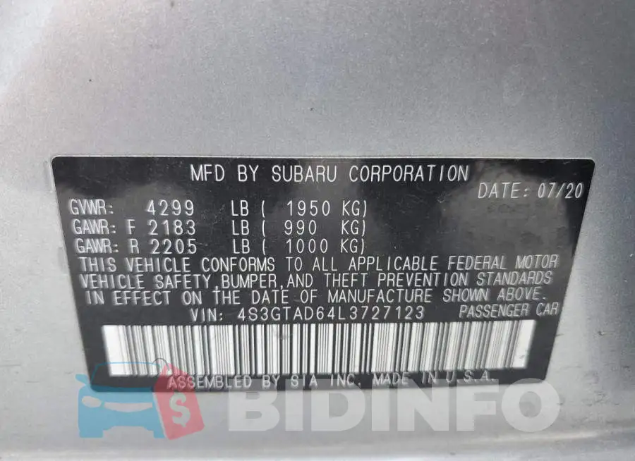 4S3GTAD64L3727123 Photo# 10