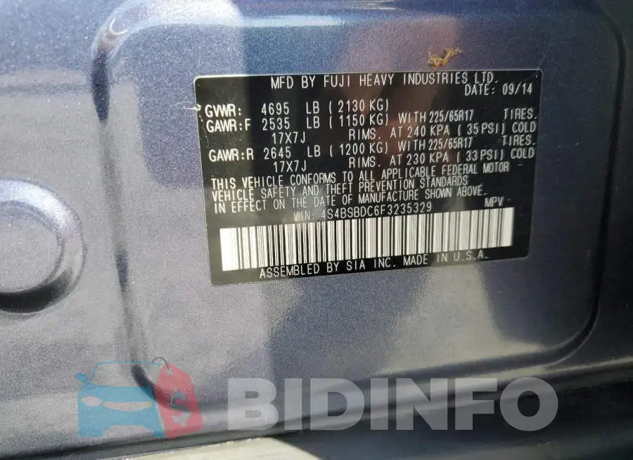 4S4BSBDC6F3235329 Photo# 12