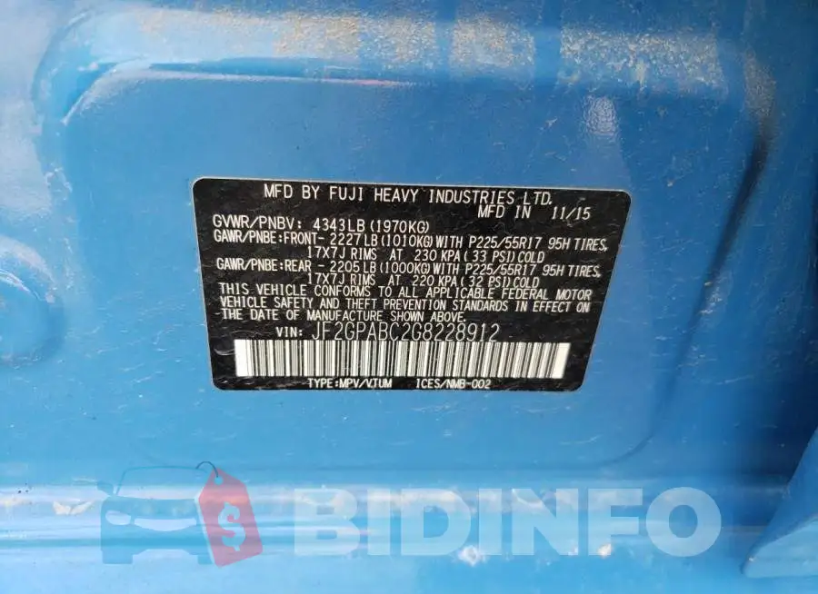 JF2GPABC2G8228912 Photo# 12