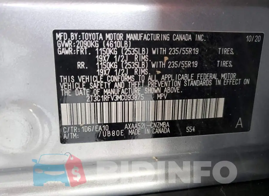 2T3C1RFV3MC093875 Photo# 13