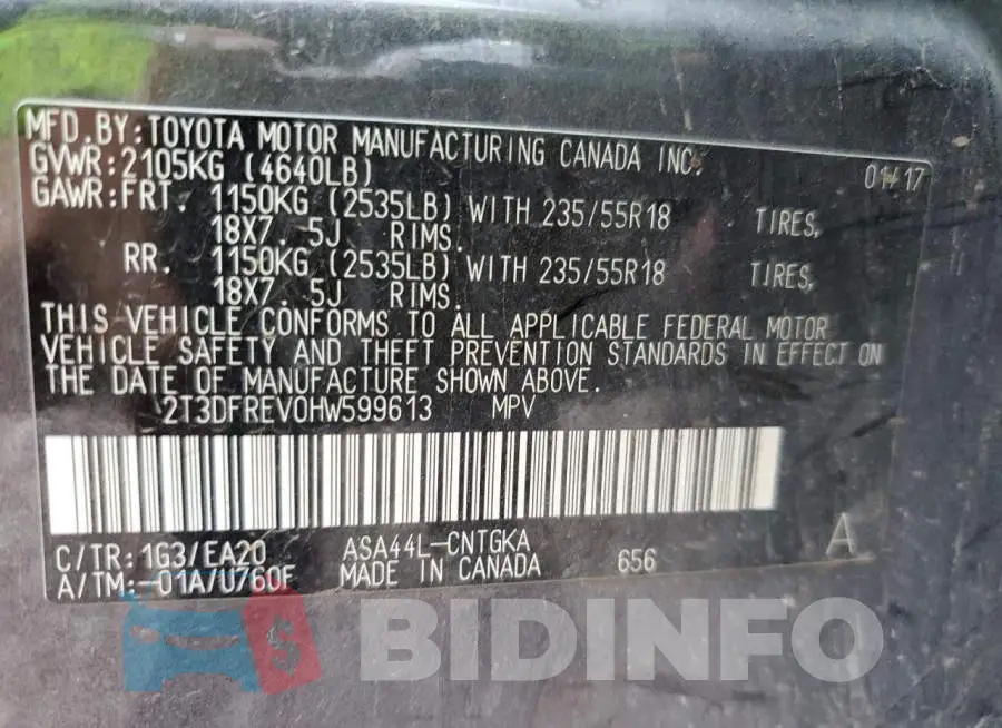 2T3DFREV0HW599613 Photo# 12