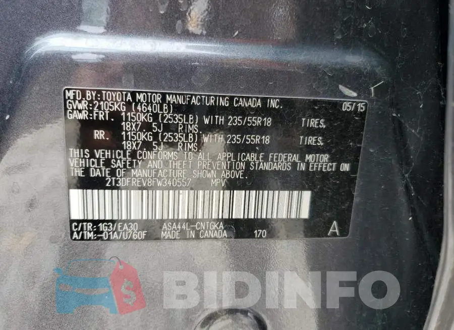 2T3DFREV8FW340557 Photo# 12