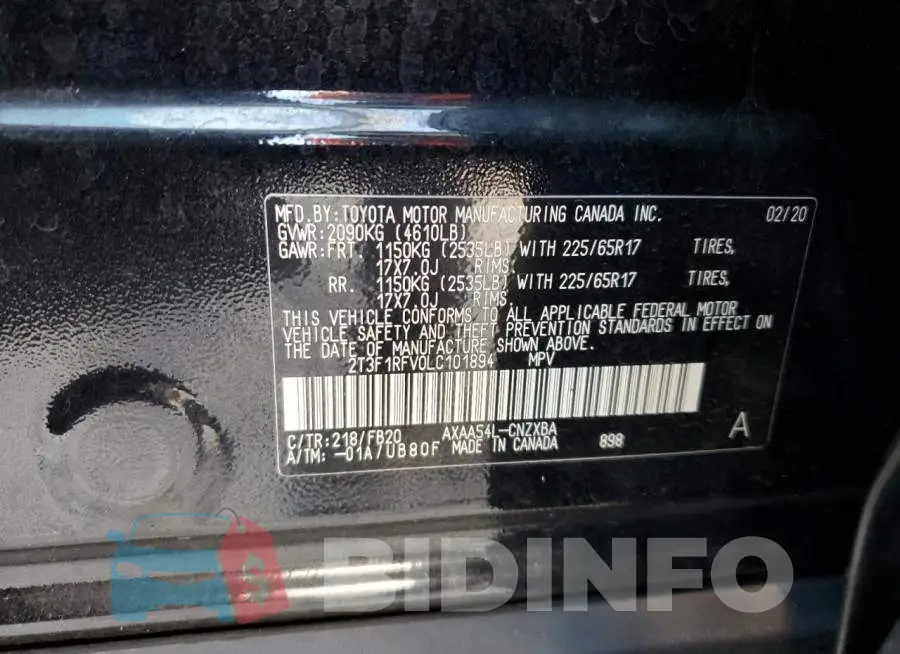 2T3F1RFV0LC101894 Photo# 12