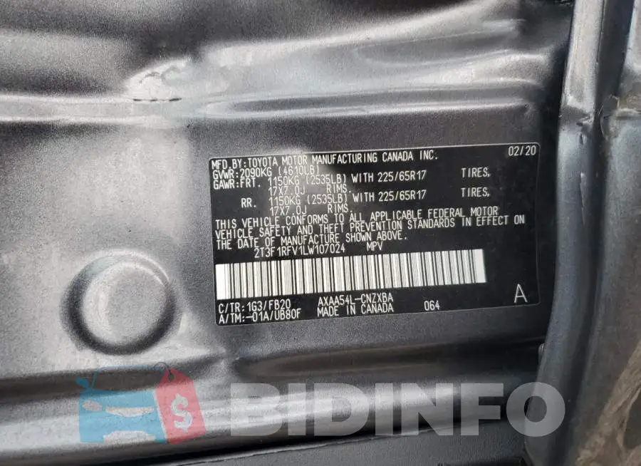 2T3F1RFV1LW107024 Photo# 12