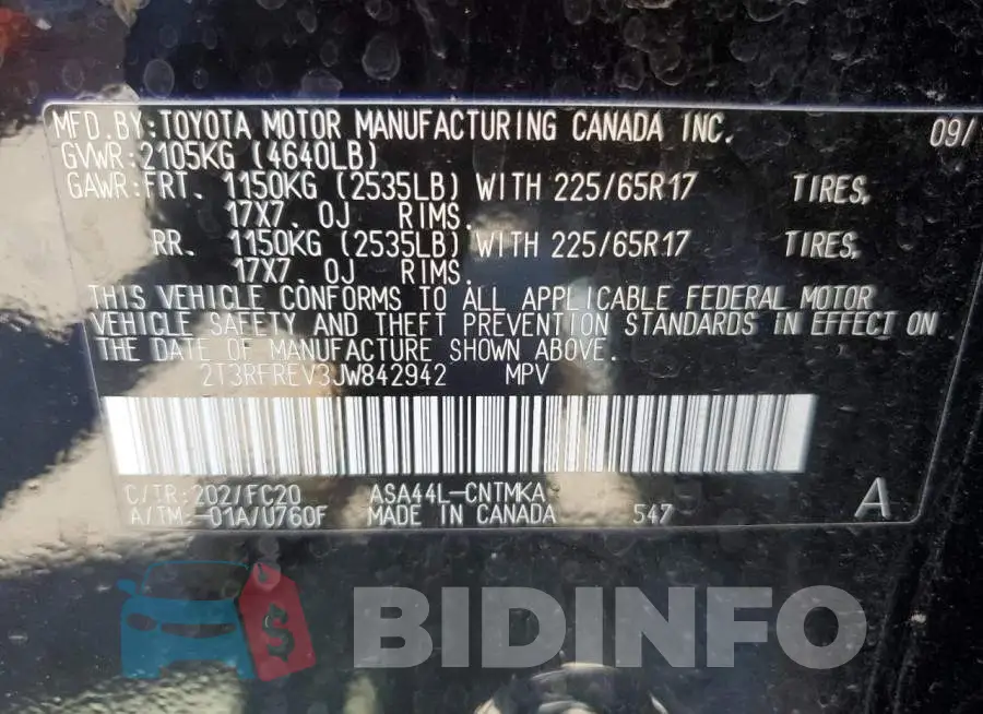 2T3RFREV3JW842942 Photo# 12