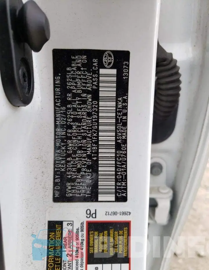 4T1BF1FK7GU197320 Photo# 12