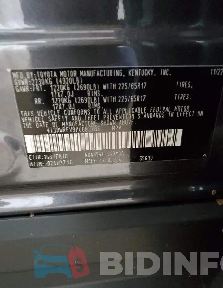 4T3RWRFV9PU083785 Photo# 13