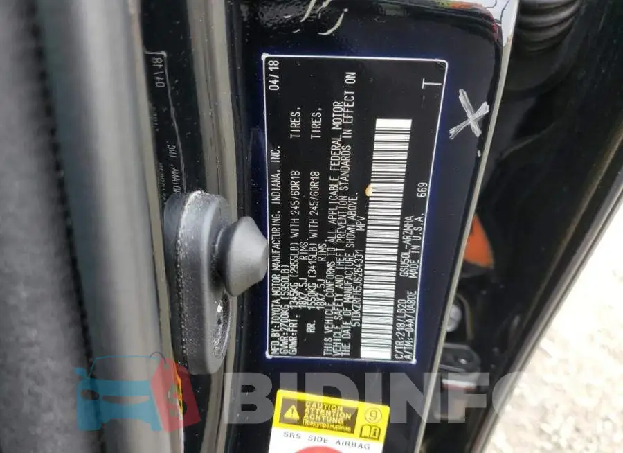 5TDKZRFH5JS264331 Photo# 13