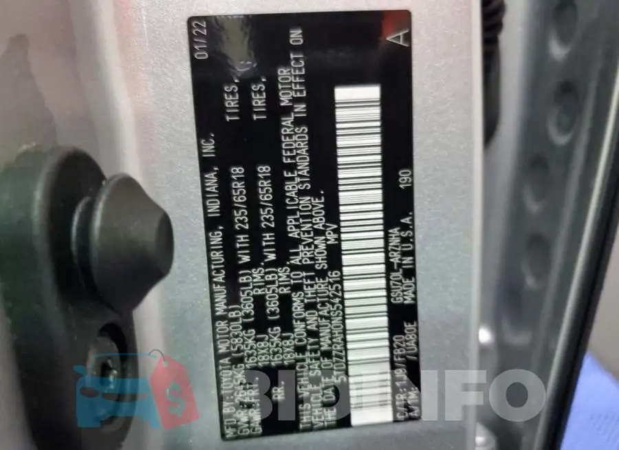 5TDZZRAH0NS542516 Photo# 13